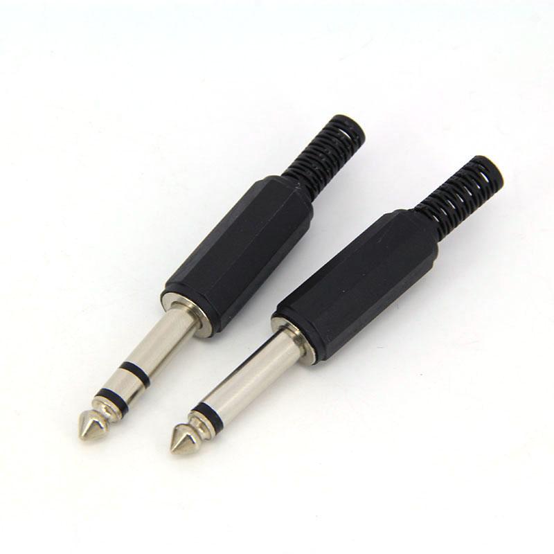6.35mm 6.5mm Audio Male Female Mono Stereo Solder Connector Plug Socket 2 3 Pole Gold Plated Metal Amplifier Mic Converter