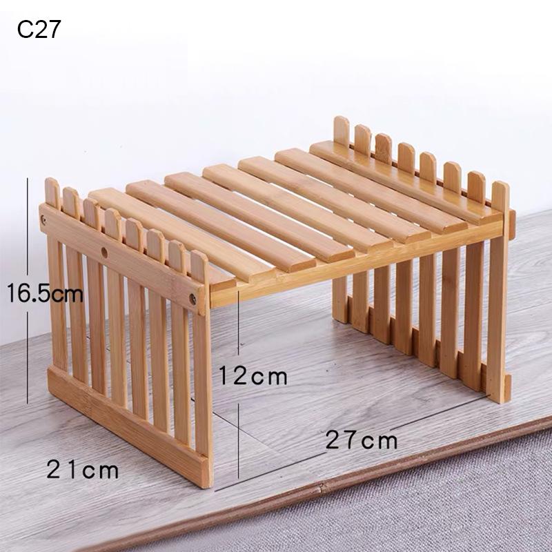 

Desktop Storage Bamboo Rack Double-layer Tabletop Corner Shelf Multifunctional Heavy-duty Organizer Decoration Kitchen Bedroom