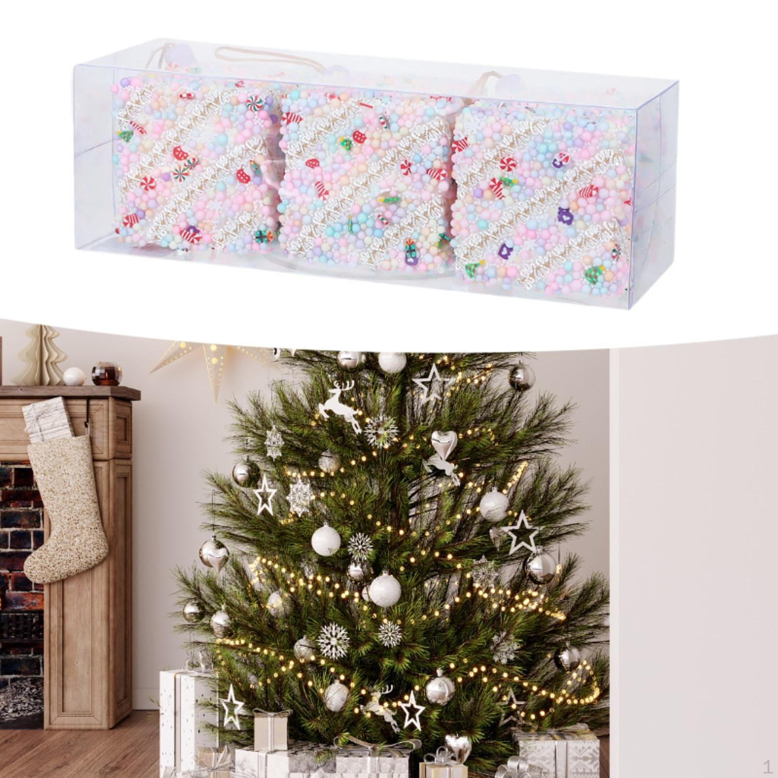 

3 Pieces Christmas Tree Hanging Decoration Pendant Multipurpose Xmas Decor for Celebration Colorful