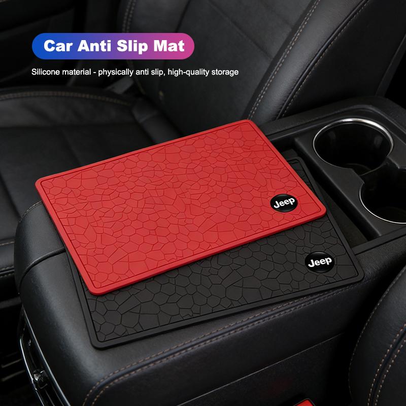 ARS4 Car Anti Slip Pad Center Console Instrument Panel Storage Pad For Jeep Renegade Wagoneer Avenger Recon Wrangler JK Gladiator