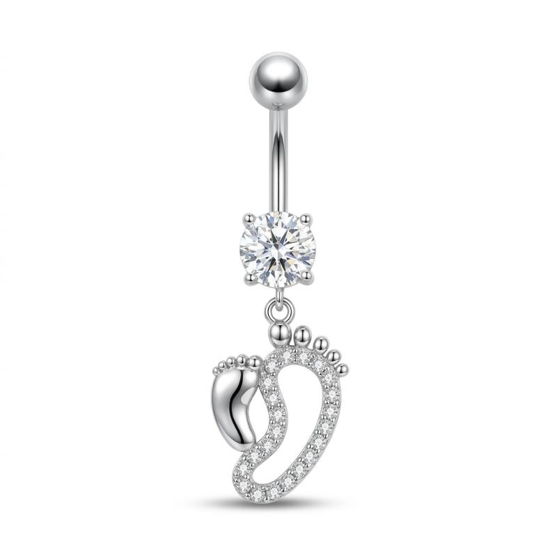 Mixed-Style Navel Piercing For Women Sexy Body Belly Piercings Rhinestone Butterfly Curved Belly Button Rings