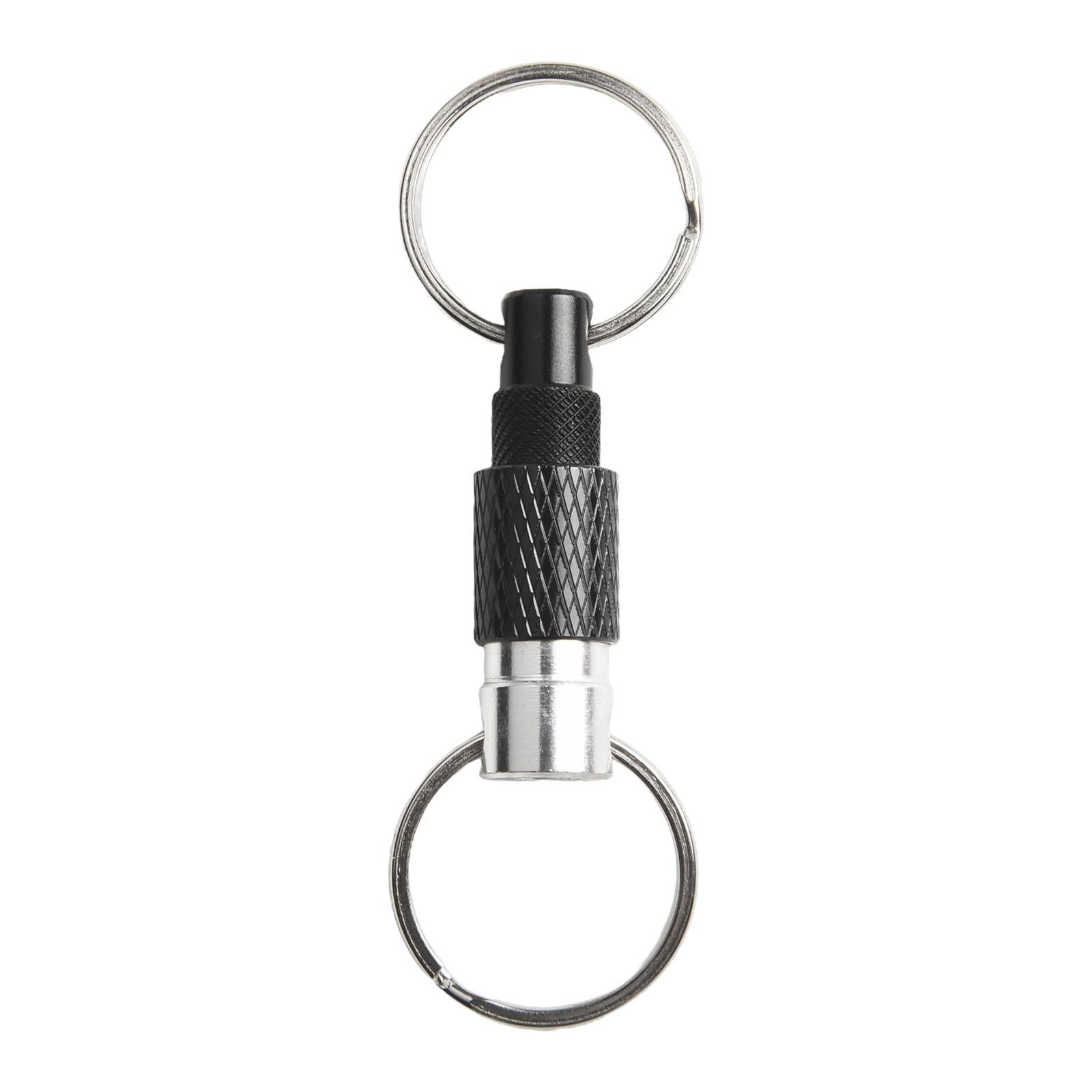 Portable Keychain With Detachable Metal Key  For Ring For 360° Rotation Dual  For Ring Buckle