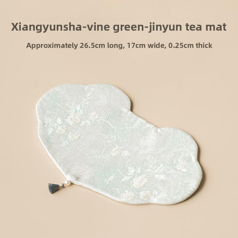Simple Chinese Tea Banquet Home Fragrant Cloud Yarn Begonia Zhuoqitea Set Accessories Office Tea Brewing Dry Soaking Mat Kung Fu