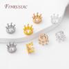 5/10pcs 18K Gold Plated Zircon Crown Beads,Spacers For Beads,Beads For Creating Jewelry Making Supplies,Bracelets Bead Separator