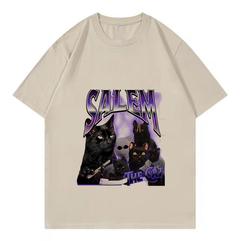 

Black Cat Design Printed Shirt Funny summer T Shirts Cat T-shirt Unisex Women O Neck Short Sleeve Trendy Tee Shirt Streetwear Tops 4XL