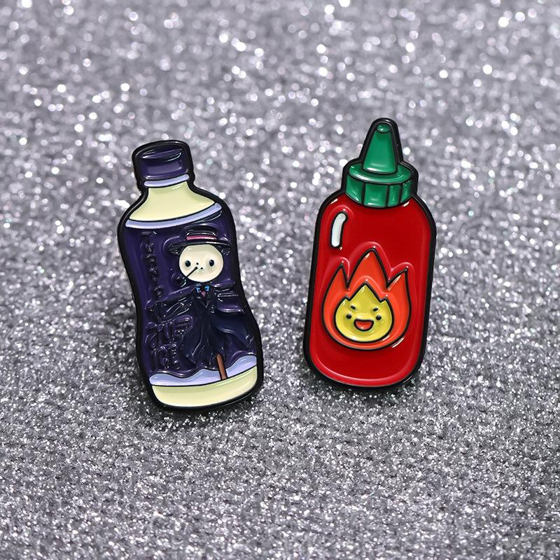 Charming Milk And Chili Sauce Brooch Ideal For Fashionforward Individuals