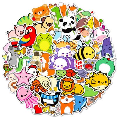 50pcs Cartoon Animal Sticker Waterproof Vinyl Decals DIY Laptops Water Bottles Phones Decorative Stickers