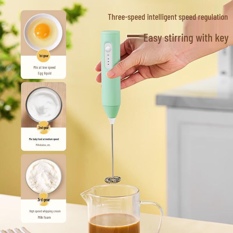Luxury Double-Head Handheld Electric Milk Frother