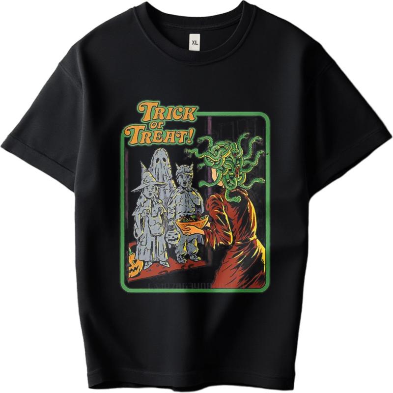 Streetwear summer For men tshirt Trick Of Treat Halloween Horror Short Sleeve Long sleeve Round Neck Tee shirt