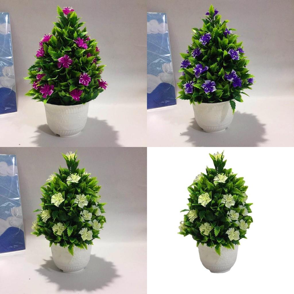 Künstlicher grüner Pflanzentopf mit 26 Kirschblüten für Schreibtisch im Büro und Wohnzimmer