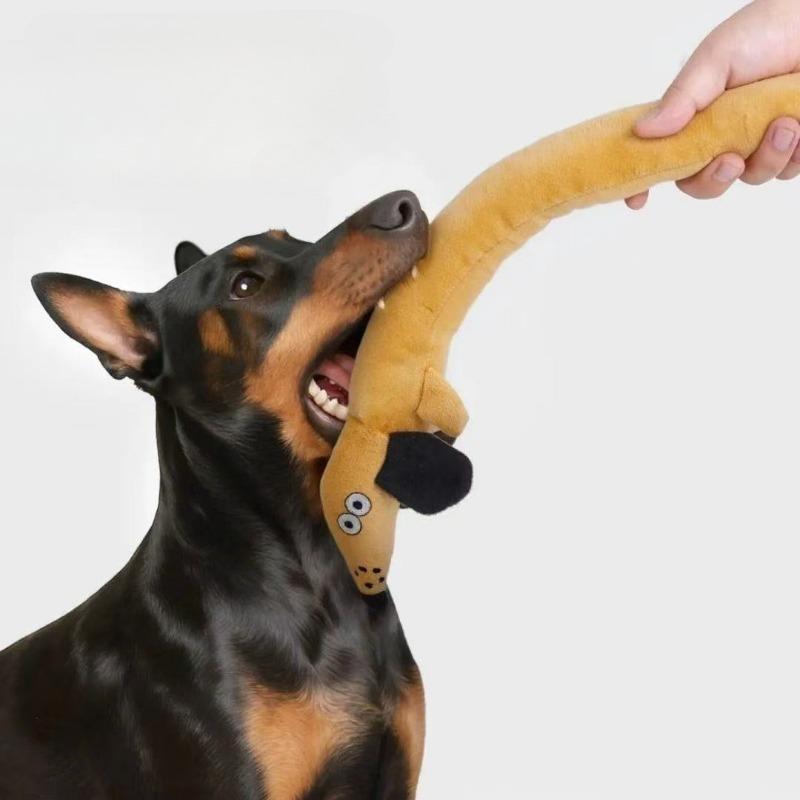 Quietschendes Plüsch-Hundespielzeug Wurst Welpen Kauspielzeug Weich Langlebig Interaktiv Haustierspielzeug Zahnen Reinigung Biss Hundekauspielzeug