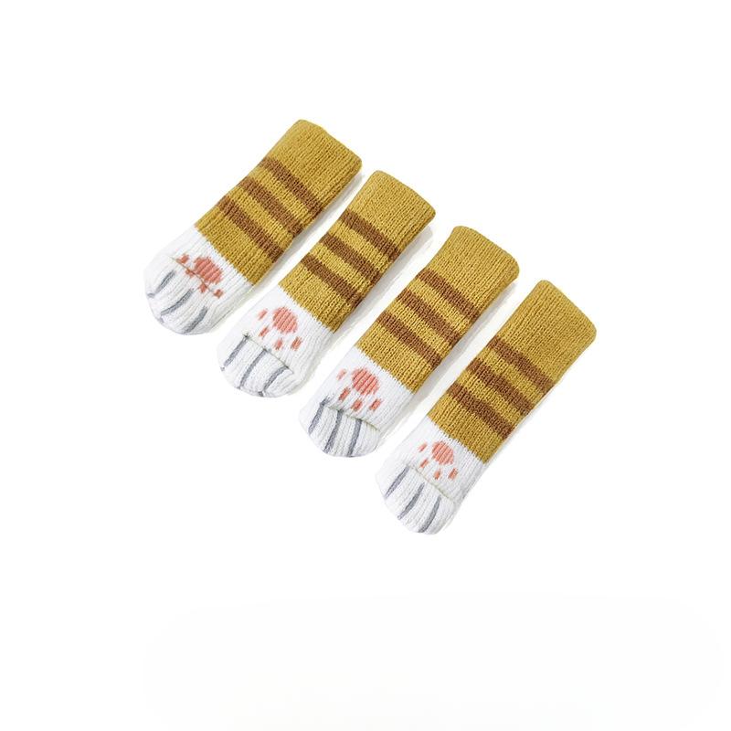 Fußabdeckung für Tisch und Stuhl, gestrickte Wolle, Türknauf-Handschuhe, Schutz, rutschfeste Abnutzung, Silikon, Katze, dicke Stuhlfußabdeckung, Beinpolster