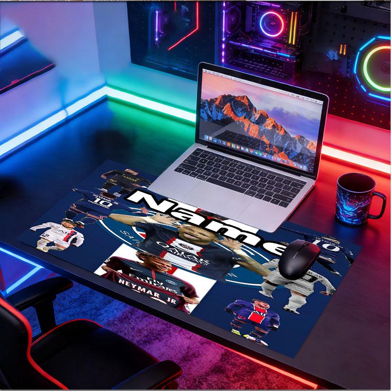 Custom Name Personalized Neymar Jr Pattern Mousepad, Laptop PC Desk Mat, Decorative Desk Mat for Home Keyboard Pad Gift