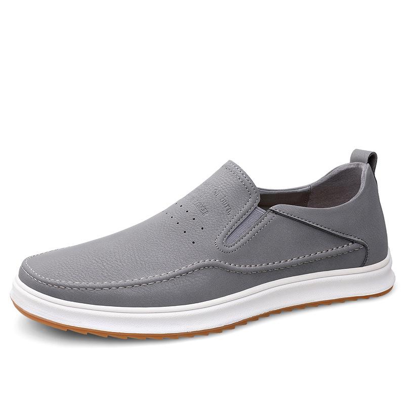 Black Men s Spring Breathable Casual Slip-on Shoes with Soft Non-slip Sole 40 серый
