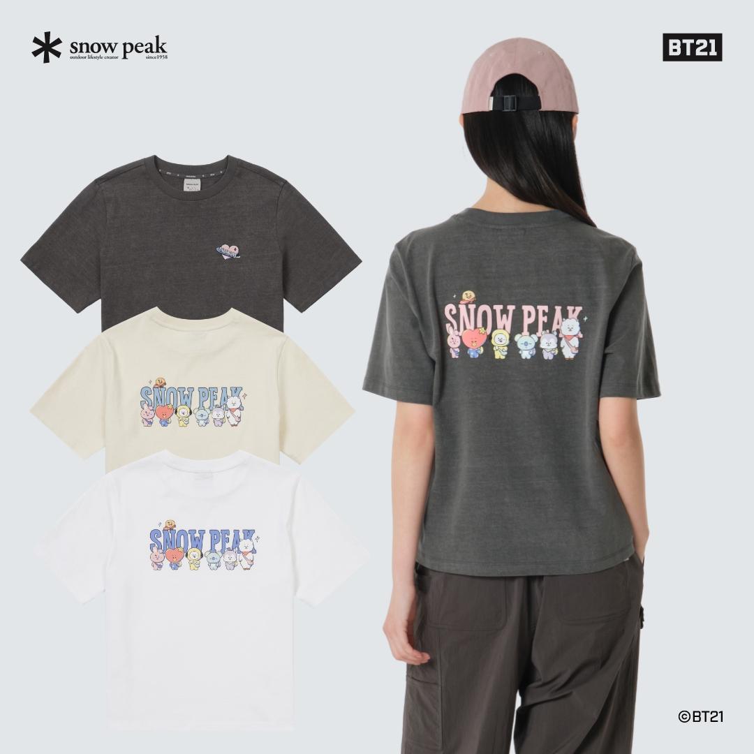 [Snowpeak] [snowpeak I BT21] Женская укороченная футболка с коротким рукавом (S26MWFTS91) Dark Charcoal-85(S)