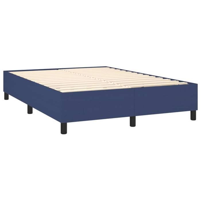 Maison Exclusive - Sommier à lattes de lit avec matelas Bleu 140x200 cm Tissu