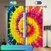 2pcs Vortex Color Printed Curtain for Home Decor - Rod Pocket Window Treatment for Bedroom,Office,Kitchen,Living Room,and Study