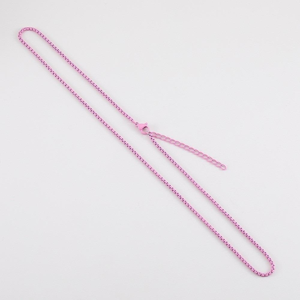 7 Color Painted Chains Necklace Stainless Steel Summer Choker Chain Trendy Chain Necklace Gift