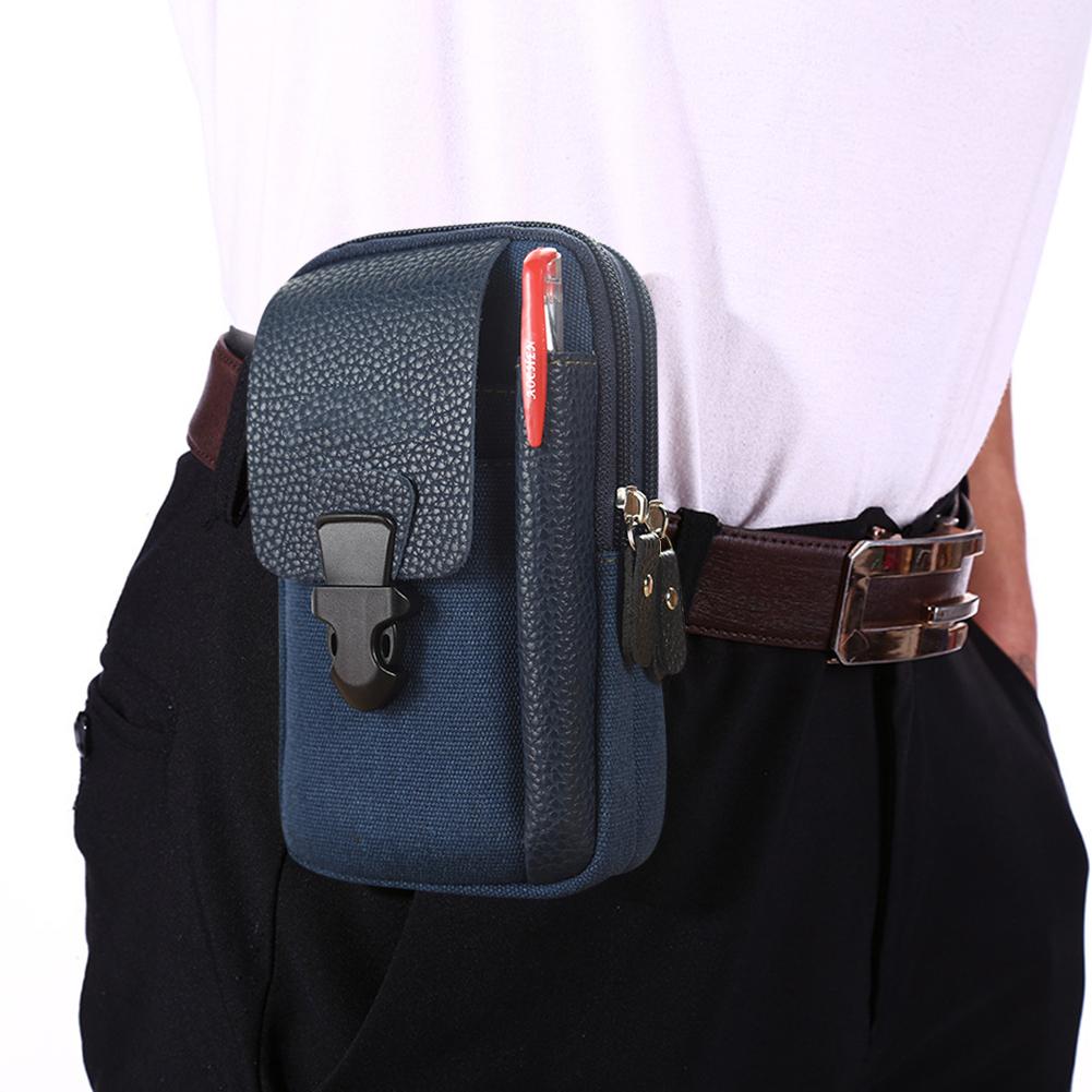 Outdoor Shopping Accessaries Supplies Canvas Men Waist Belt Bags Business Sports Casual Male Zip Mobile Phone Pouch