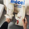 Hong Kong style leather surface retro board shoes men's spring new Hong Kong style chic versatile casual sports white shoes 1501