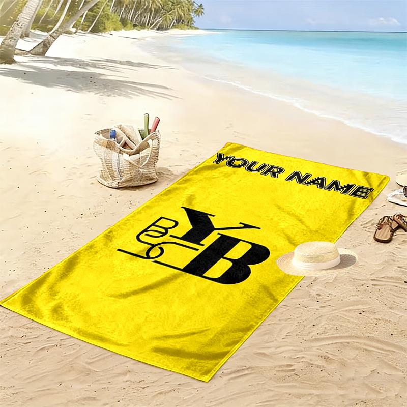 Custom Name BSC Young Print Beach Towel, Large Soft Quick Dry Towel for Beach Camping Swimming