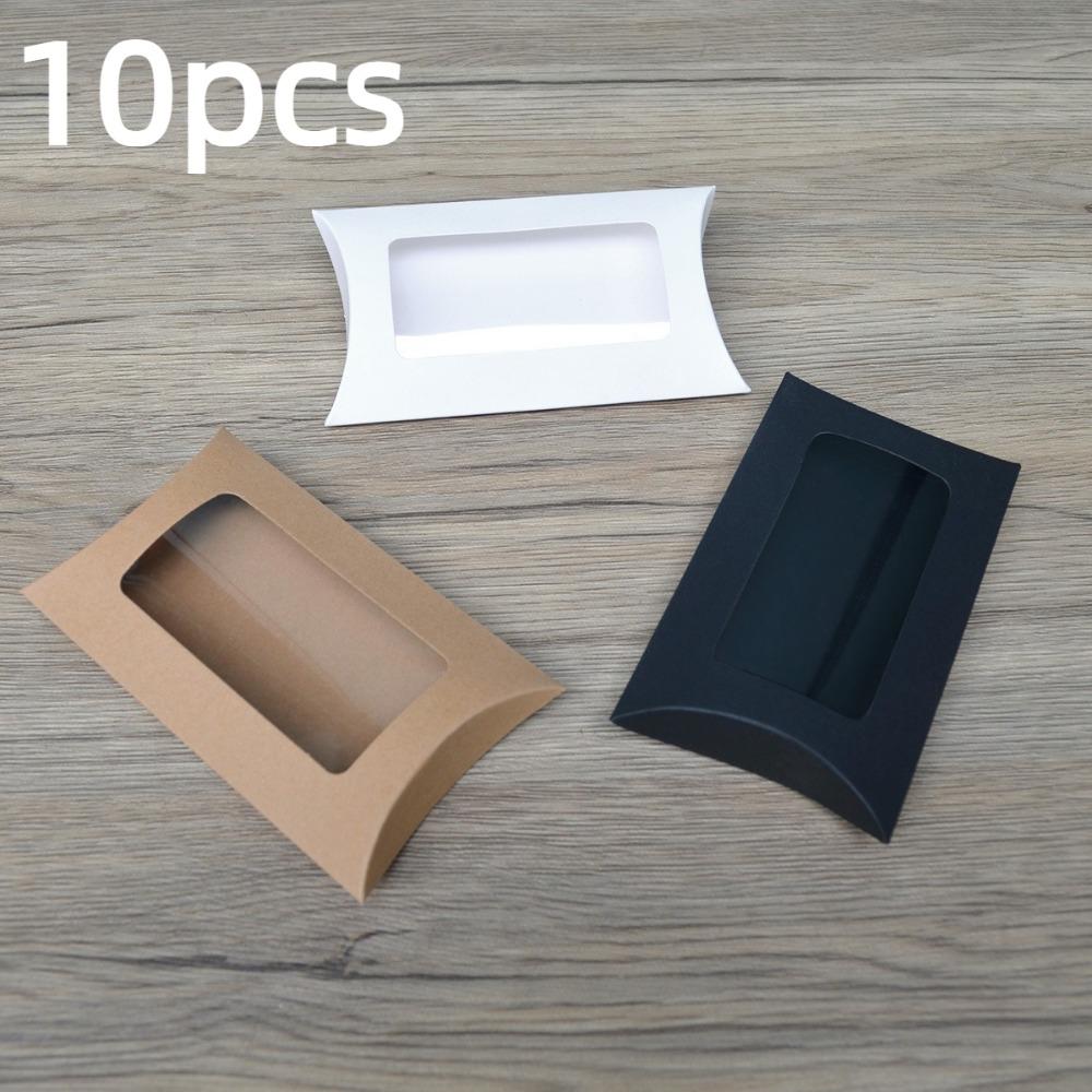 10pcs Kraft Paper Gift Folding Paper Box Wedding Favor Box  Wedding Birthday Party Supplies