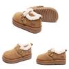Winter Warm Cotton-padded Shoes for Girls Thickened Fleece-lined Snow Boots for Children and Non-slip Soft-soled Loafers for Boys