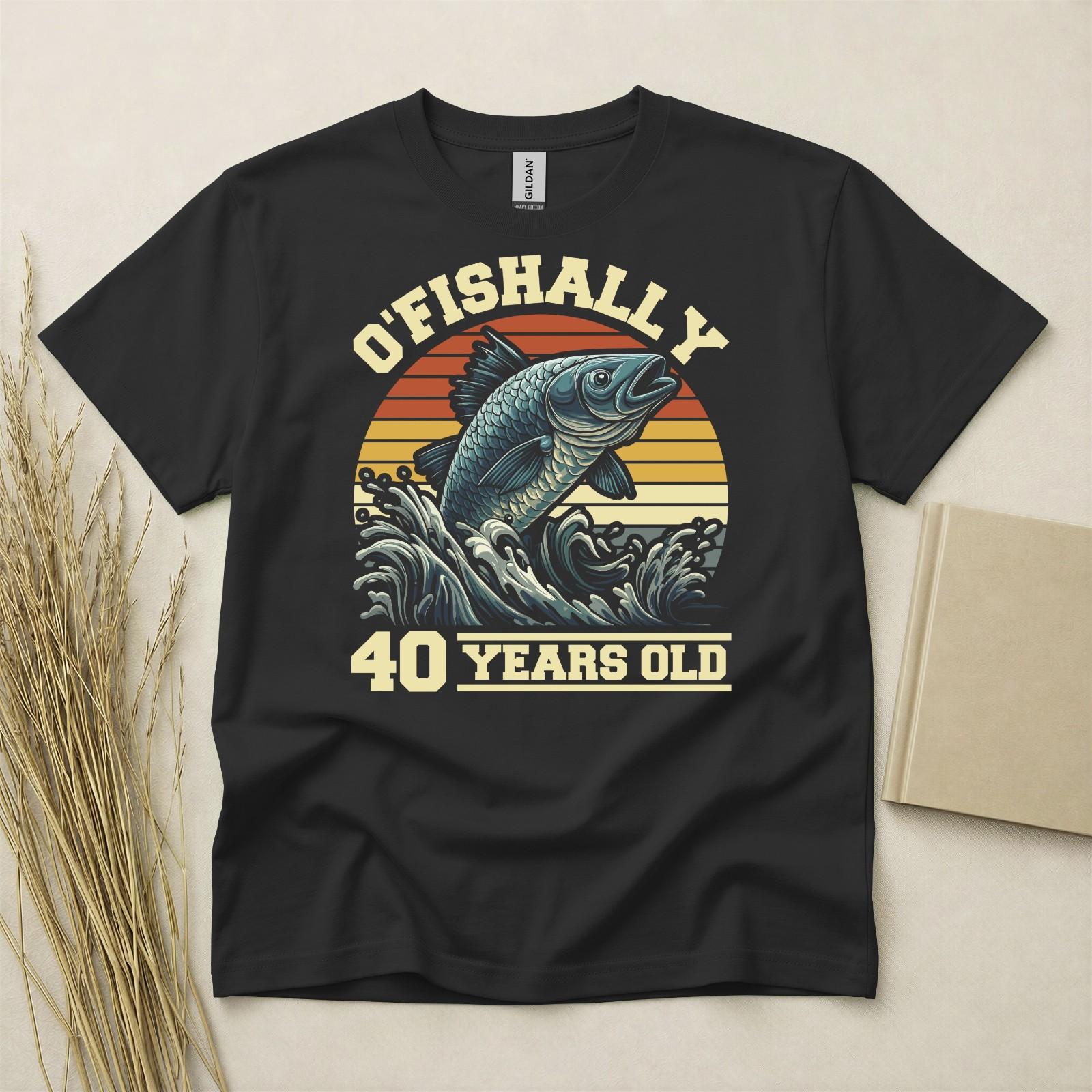 OFishally 40 Years Old Birthday T Shirt Custom Year Gift Gildan Heavy Cotton S разноцветный