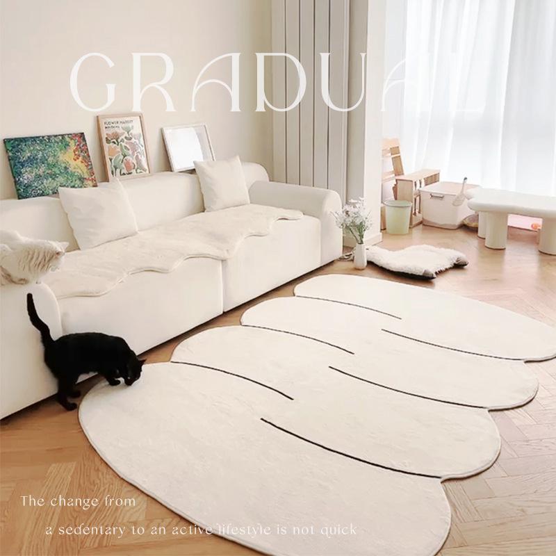 

Ins Cloud Cream Irregular Carpet: Easy-Care Rug for Living Room, Bedroom, or Sofa Area 80*160CM (Imitation Cashmere Cotton)