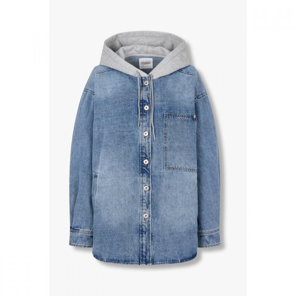 

Studio Tomboy Hood Denim Shirt Jacket 9175313972 blue (51)/ONE SIZE(OS)