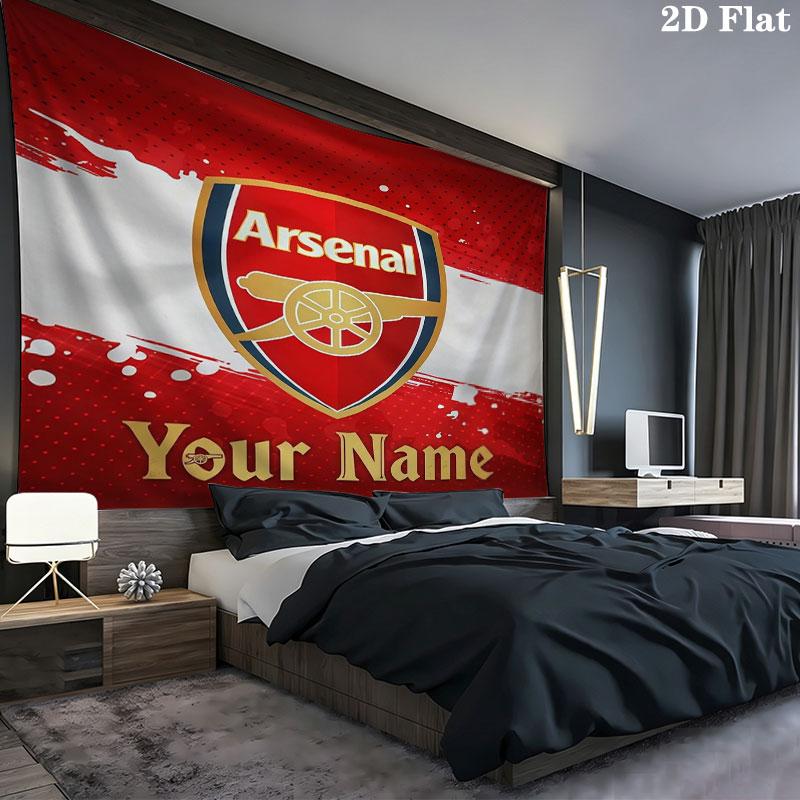 Arsenal F Custom Name Wall Tapestry Aesthetic Wall Hanging Printed Fabric Blanket Decorative Tapestries for Bedroom Living Room Home Decor