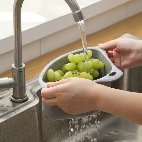 Triangular Sink Drill Basket Easy To Install Drain Rack Fruit Vegetable Washing Drain Rack for Kitchen Garbage