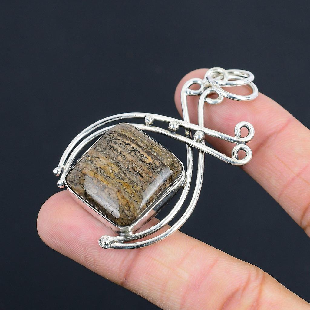 Friendship Day Deal 925 Sterling Silver Natural Honey Dendrite Opal Boho Pendant