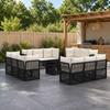 Garden Sofa Set 13 Pieces Black Poly Rattan