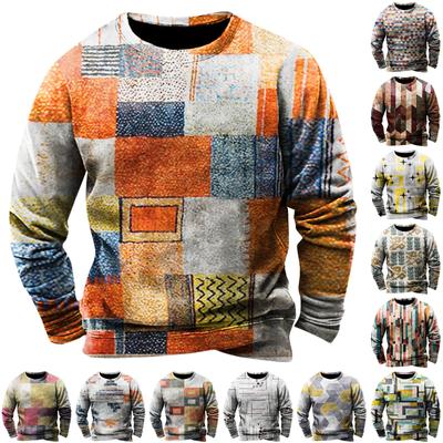 Bedrucktes Herren-Sweatshirt im Freien, ethnisch bedruckt, locker, langärmelig