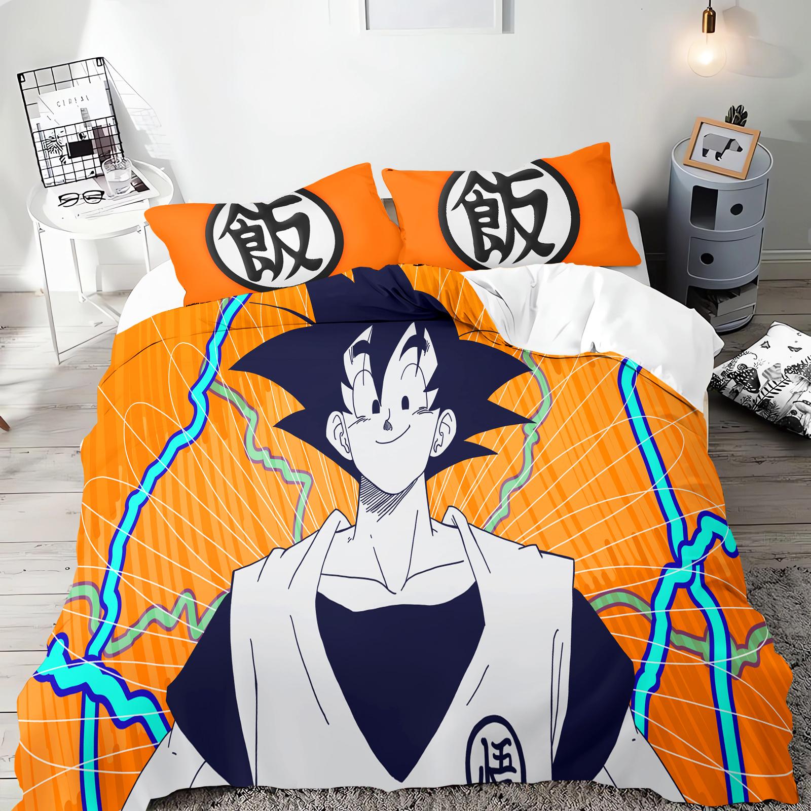 

Набір підодіяльника Dragon Ball Аніме Комфортний Друкований Мультяшний Полуторний Розмір Постільна Білизна Різдвяні Подарунки 3 предмети 220x240cm
