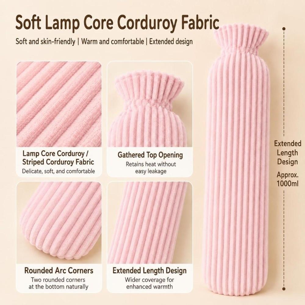 Extra Long Long Hot Water Bottle 500ml/1000ml/2500ml Warm Compress Heater  Winter Hand Warmer