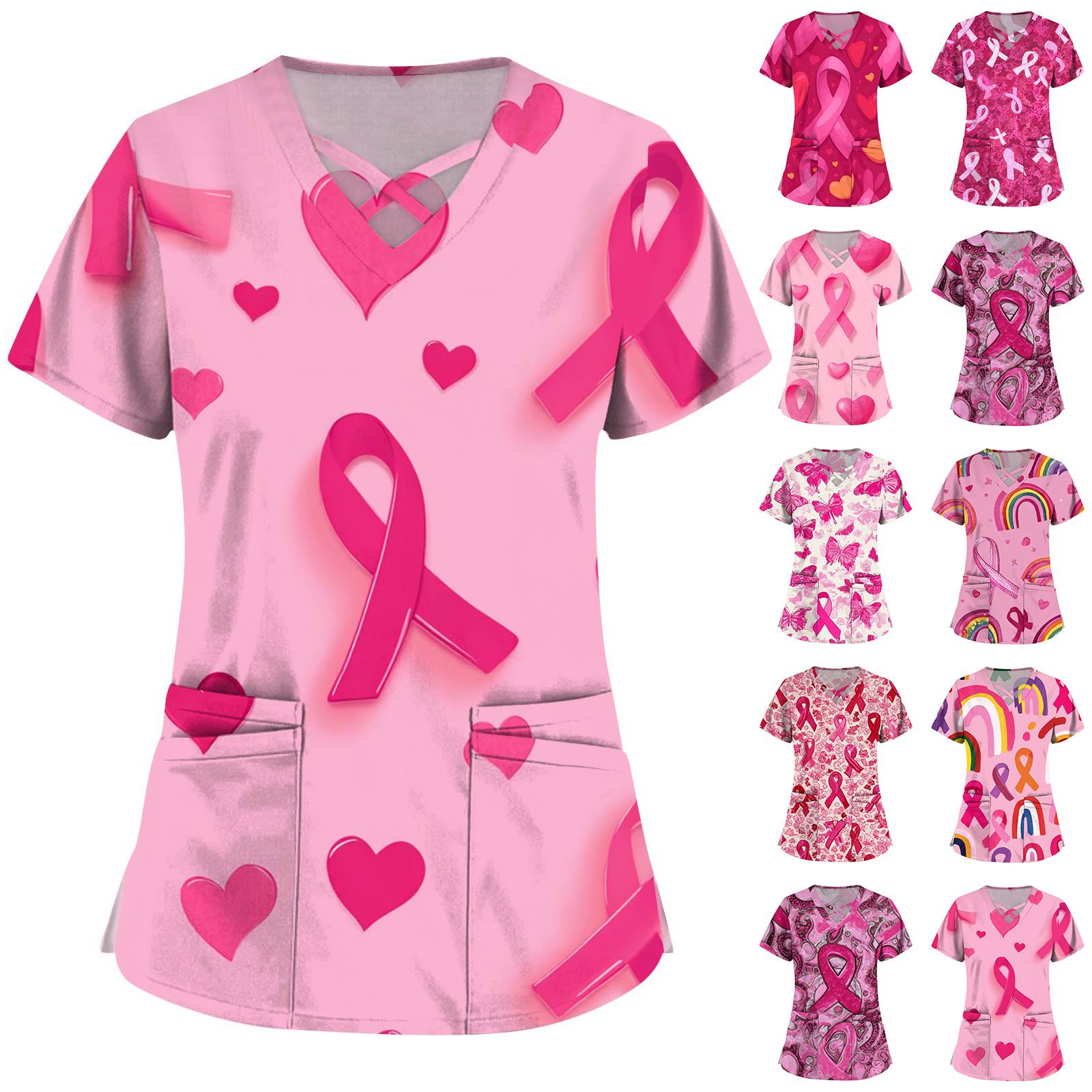 

Women s Fashion V-Neck Short Sleeve Overalls Double Layer Pocket Printed Tops Apparel XL кавун червоний колір