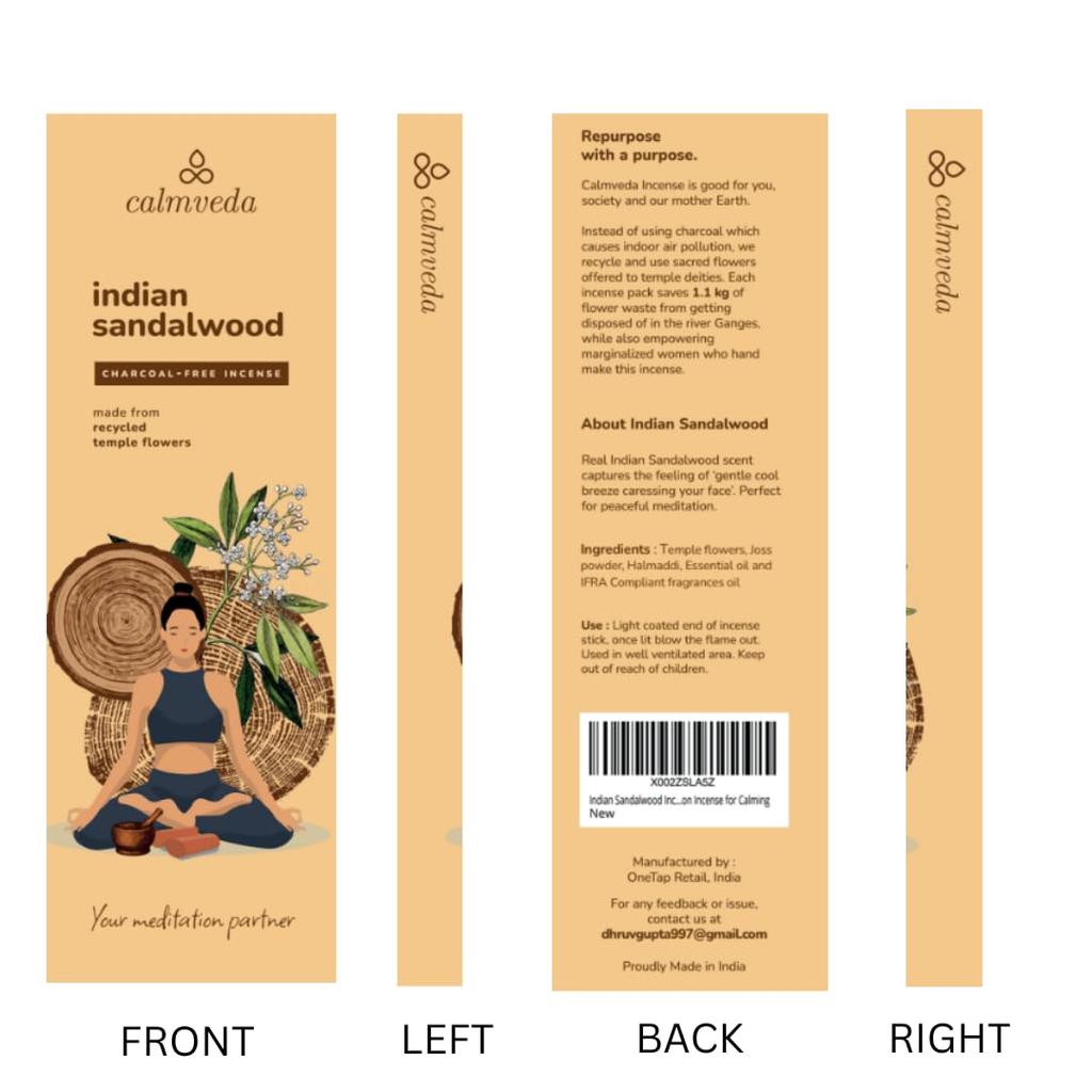 Indian Sandalwood Incense Sticks - 80 Incense Sticks