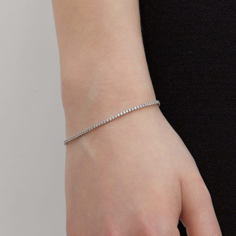 LUNNE Silver 925 Brilliant Slim Tennis Bracelet #LSB17