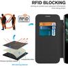 For iPhone 11 Pro Max 6.5 inch Compatible with MagSafe RFID Blocking Card Slots PU Leather+TPU Electroplating Clear Back Flip Case with Lens Film