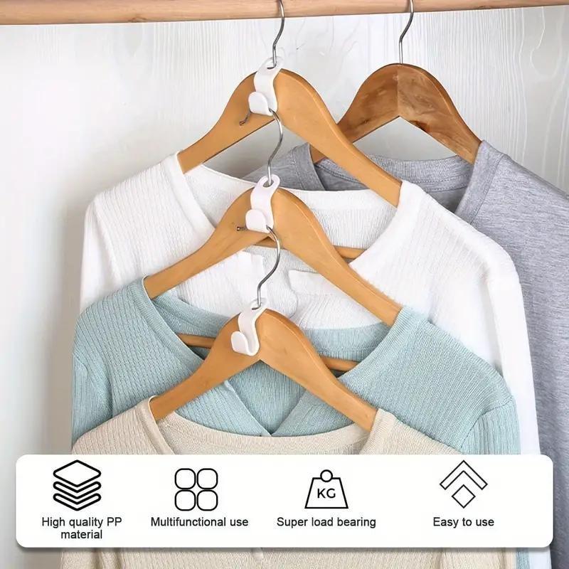 5/10Pcs Clothes Hanger Hooks Space Saving Closet Connector Hook Cascading Hanger Plastic Extender Clips Wardrobe Coat Organizer