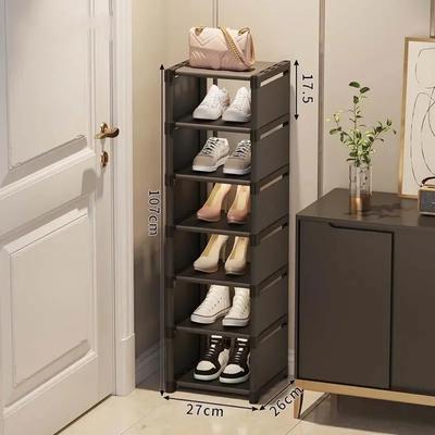 Organizzatore per scarpe regolabile nero Layer Scarpiera Organizer Salvaspazio per angolo a parete Impilabile