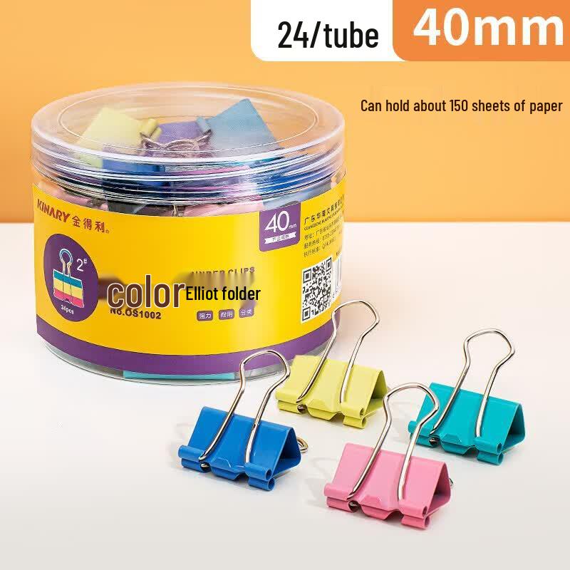 Jindeli Colored Binder Clips (Medium, 40mm)