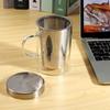LICG 500Ml Travel Heat-Resistant Glass Tea Infuser Mug With Stainless Steel Lid Coffee Cup Tumbler Kitchen Heat-Resistant Large