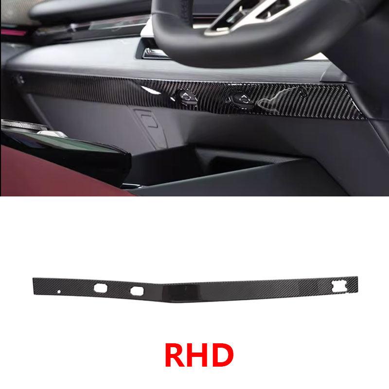 

For BMW 5 Series i5 G60 2024 2025 Carbon Fiber Car-styling Interior Center Console Dashboard Panel Lower Strips Sticker Trim RHD