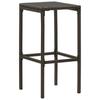 Bar Stool with Cushion 2 pcs Brown Poly Rattan