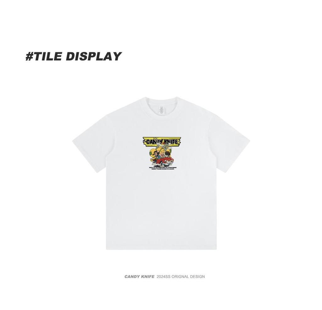 Trendy Streetwear Cartoon Print Hip-Hop Unisex T-Shirt: Versatile Short Sleeve Casual Top