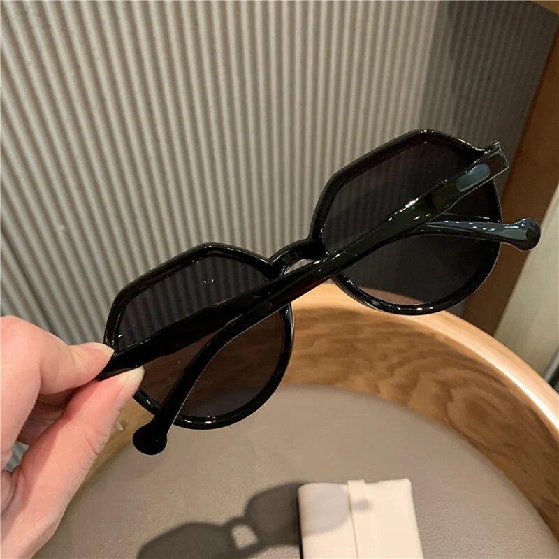 Fashion Style Trend Sunglasses Personalized Round Frame Black Sunglasses Ins Trend Candy Color Big Frame Sunglasses