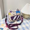 Casual nylon new shoulder messenger bag small square bag 2025 cute cat small round bag girl travel shoulder bag